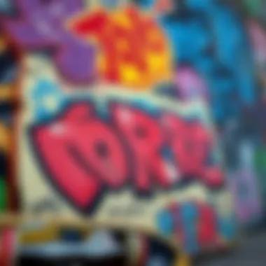 Artistic representation of JoJo Bizarre shirt designs in a graffiti style