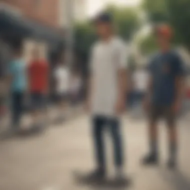 Diverse group wearing long tees in a casual setting