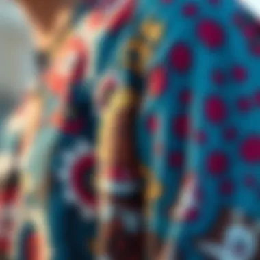 Close-up of unique fabric patterns on skate fashion