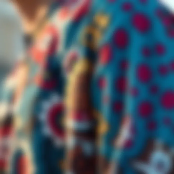 Close-up of unique fabric patterns on skate fashion