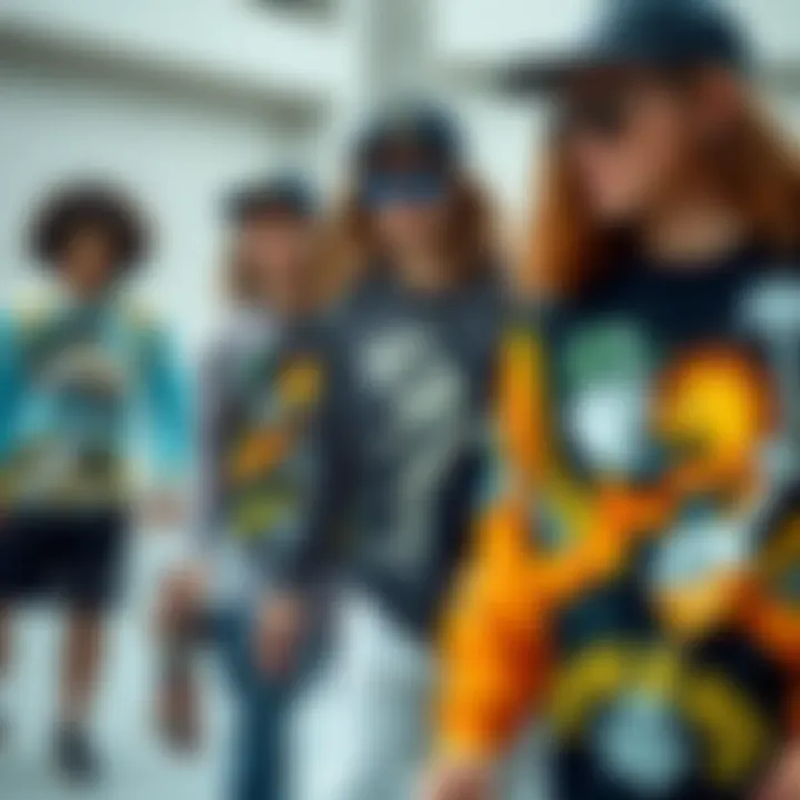 Group of skaters expressing individuality through fashion