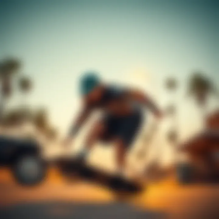 Skateboarder showcasing style in long sleeve attire