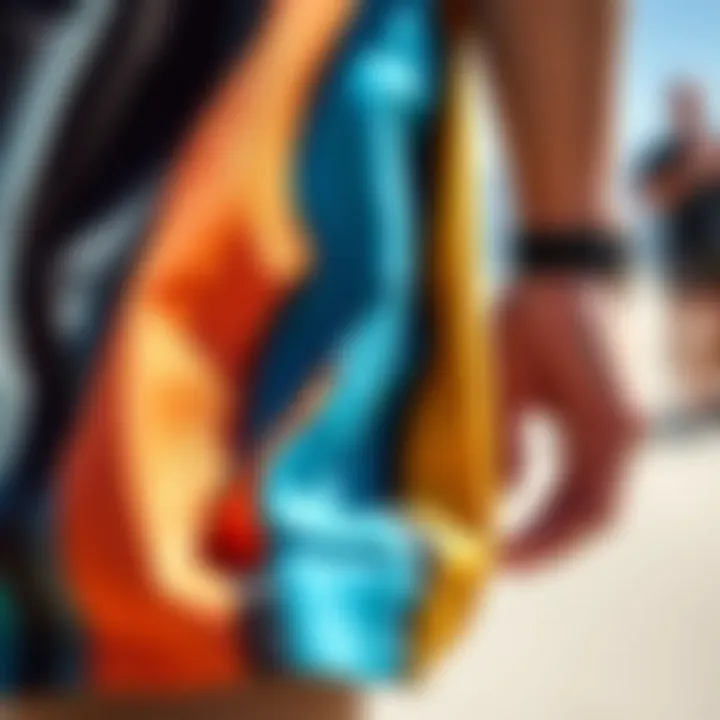 A close-up view of high-quality fabric used in shorts