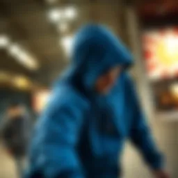 Navy blue zip hoodie being worn during a skate session