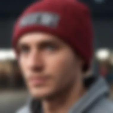 Close-up of Neff beanie fabric technology