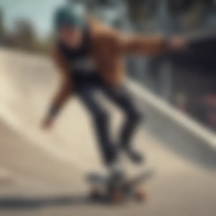 Skater wearing a Neff beanie while performing a trick