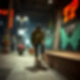 Urban fashion showcase featuring streetwear elements