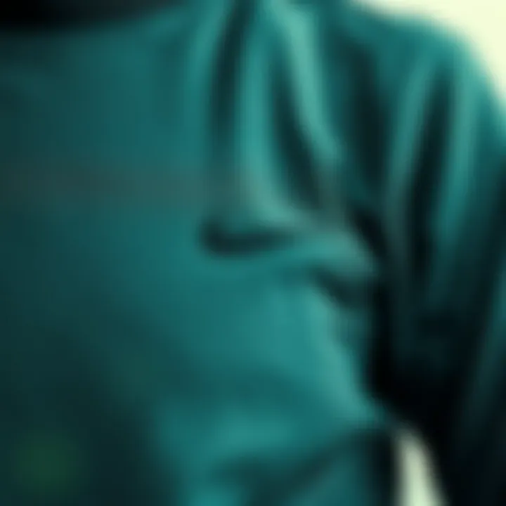 Fabric Detail of Nike Turtleneck Close-up of Nike long sleeve turtleneck fabric texture