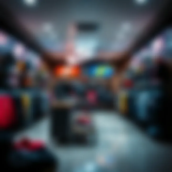 Merchandise Display Inside Nike Outlet Interior layout of the Nike Outlet highlighting the merchandise display.