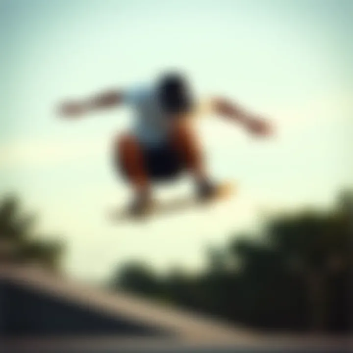 Skater wearing the Nike SB Dri-Fit Hat during a trick