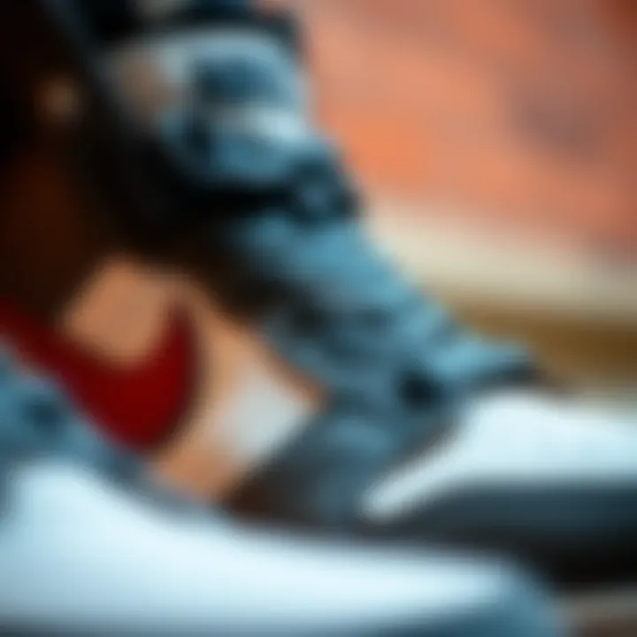 Detailed Features of Nike SB Dunk Mid Close-up of Nike SB Dunk Mid detailing and features