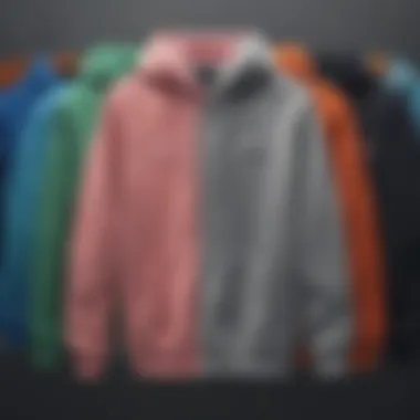 A variety of Nike Club Fleece sweatshirts in different colors and designs