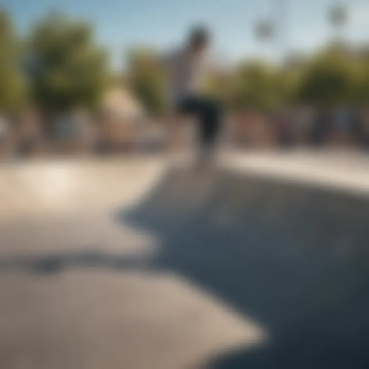 Skateboarders performing tricks at a local skate park near Downtown Summerlin.