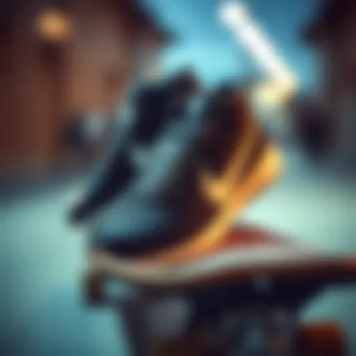 Nike Skate Shoes on a Board Nike skate shoes on a skateboard