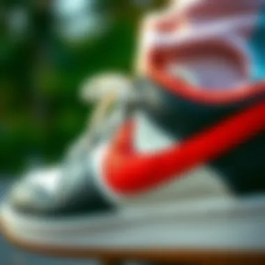 Close-up of Nike Sneaker Design Close-up of a Nike skateboarding sneaker design