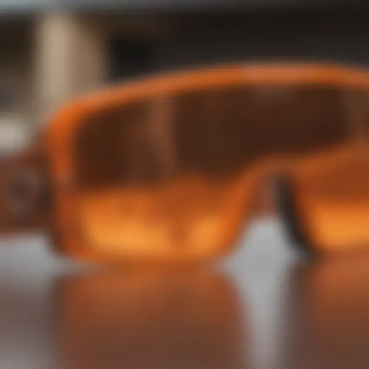 Close-up view of the unique design features of Oakley Gascan Orange