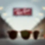 Elegant Ray-Ban Clubmaster sunglasses showcasing tortoise shell design