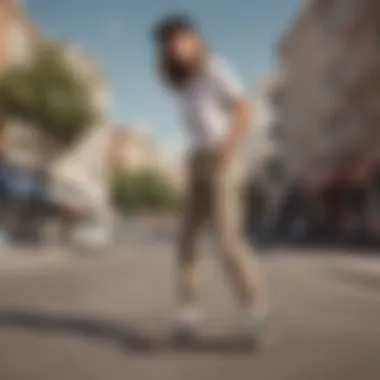Casual Elegance in Relaxed Chinos Relaxed chino pants styled with a casual top