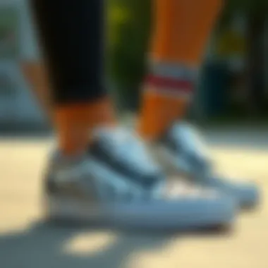 Stylish retro Vans paired with contemporary fashion