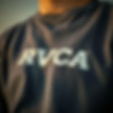 Close-up of the RVCA crewneck sweatshirt fabric texture