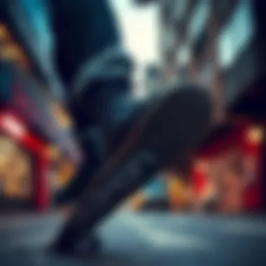 Real-World Application of Salomon Skate Boots Skater using Salomon boots in an urban skate setting