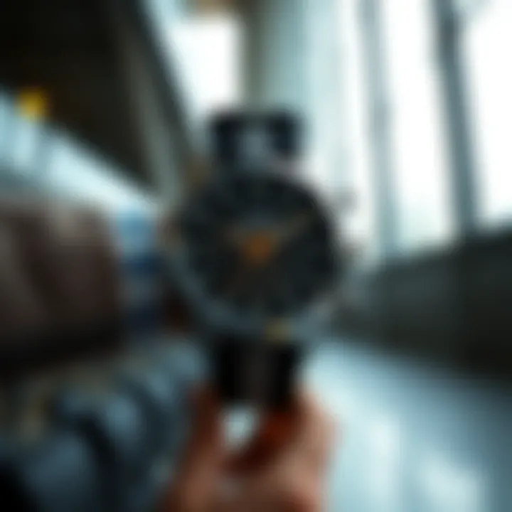 Stylish Accessory for Modern Aesthetics The Sentry Chrono Watch on a stylish wrist with a modern backdrop