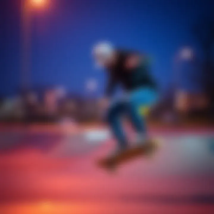 Skateboarder Tricks Skateboarder performing tricks at a skate park