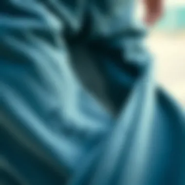 Close-up of fabric showcasing texture and flexibility