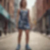 Adidas racerback dress showcased in an urban skate setting