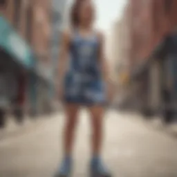 Adidas racerback dress showcased in an urban skate setting