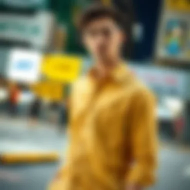 Stylish mushroom button-up shirt showcased in urban setting