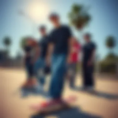 Group of skateboarders representing skate culture with Vans Kyle Walker Pro