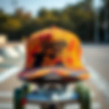 Stylish Goorin Bros hat displayed on a skateboard