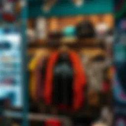 A vibrant indie clothing boutique showcasing unique garments on display