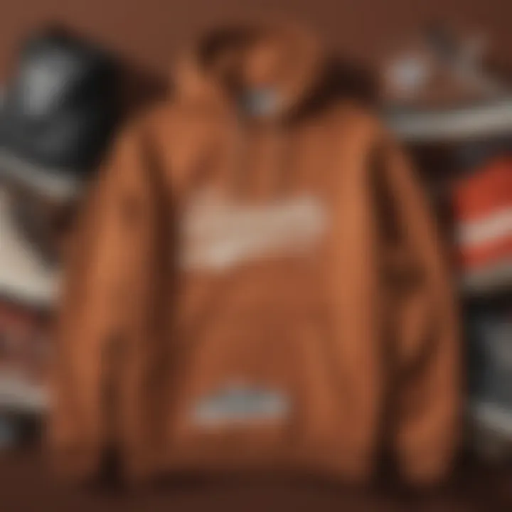 A collection of popular brands offering brown sweatshirts for skate enthusiasts