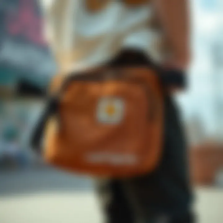 Carhartt pouch styled with streetwear fashion