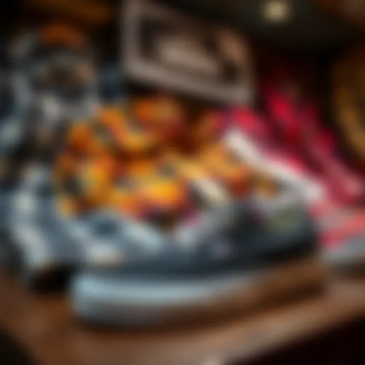 Historical display of Vans flannel through the decades