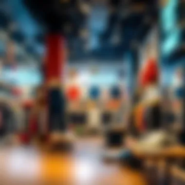 Trendy Outlet: A Hub for Skate Enthusiasts Interior view of a trendy brand clothes outlet