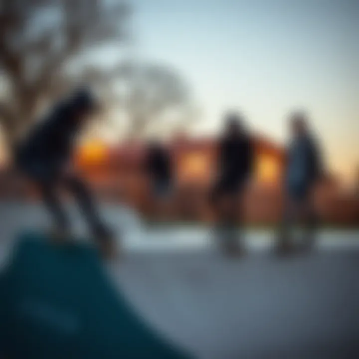 Skaters Enjoying Mini Ramp Group of skaters enjoying time on a mini ramp