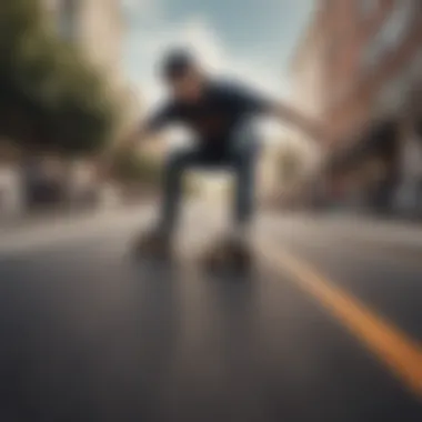 Skater using pulse wheels on a skateboard