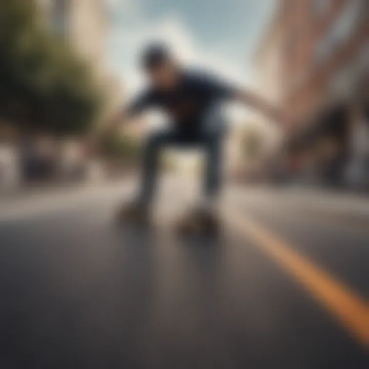 Skater using pulse wheels on a skateboard