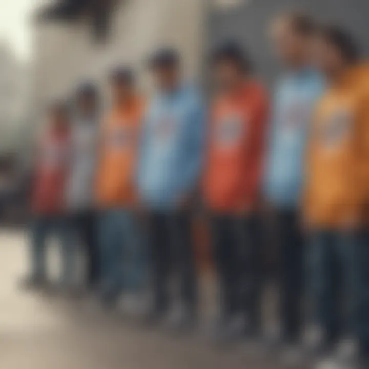 Group of skateboarders showcasing their Vans sweat shirts