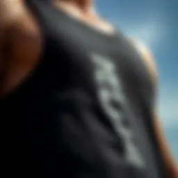 Close-up of Ethika tank top fabric showcasing performance material