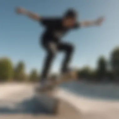 A skateboarder performing tricks at a skate park