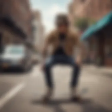 A skateboarder wearing the Goorin Bros Snake Hat in an urban setting