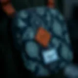 Close-up view of the Herschel Supply crossbody bag showcasing its intricate design details.