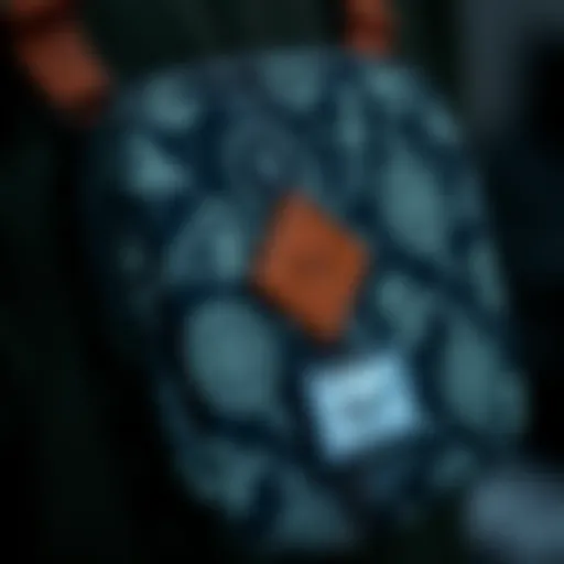 Close-up view of the Herschel Supply crossbody bag showcasing its intricate design details.