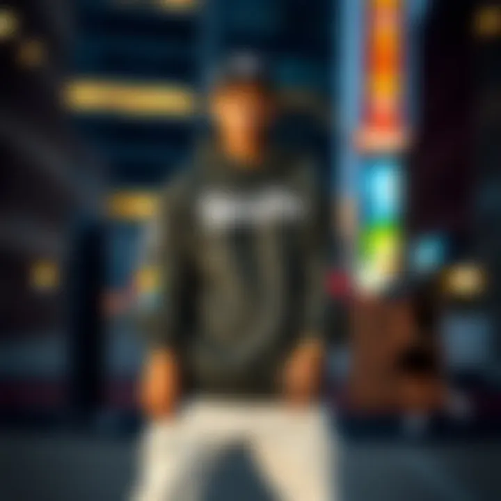 Skate Culture Influence Skateboarder wearing Mitchell & Ness gear in an urban setting