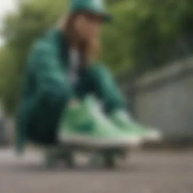 Styling with Green Nike Blazers Fashionable outfit pairing with green Nike Blazers