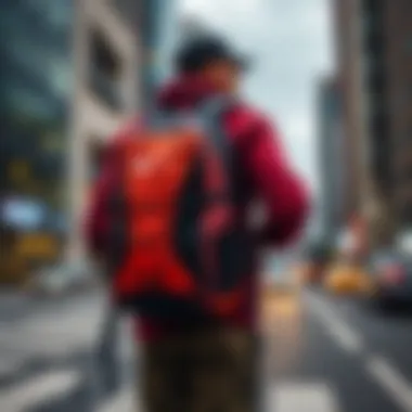 Nike SB RPM Backpack on a city street